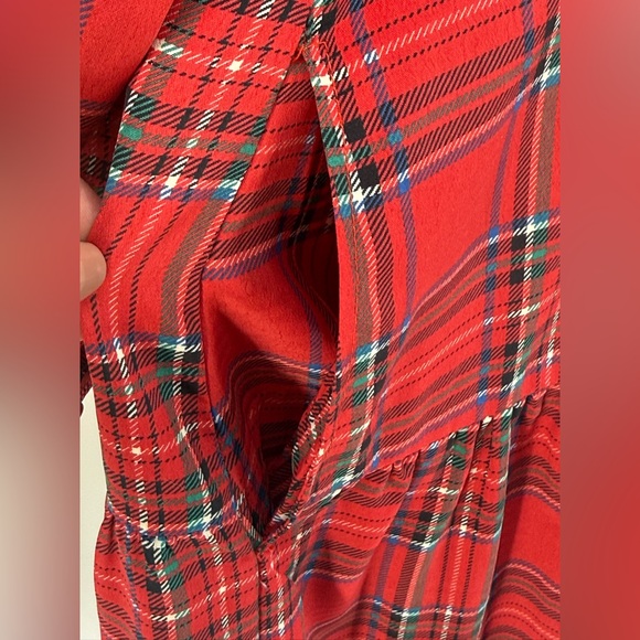 Untuckit Meredith Classic Red Tartan Midi Dress – Long Sleeve & Flowy Size Small - Picture 7 of 16